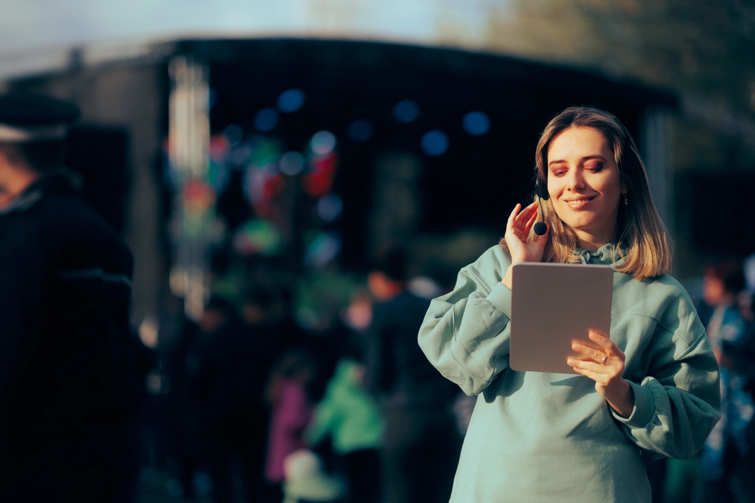 Immersive brand experience setup at a corporate event